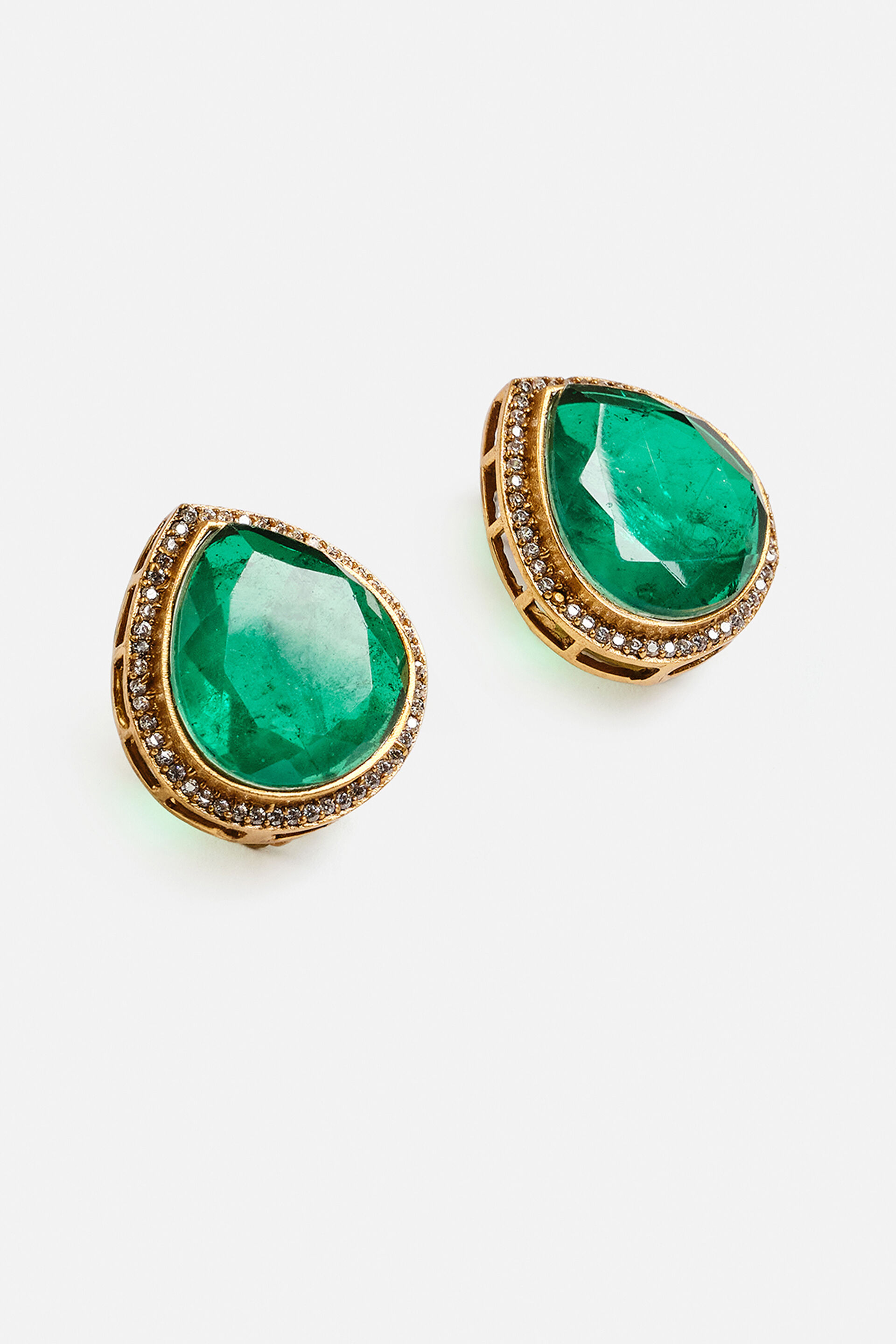 The Green Drop Stud Earrings, , image 2
